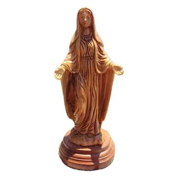 Virgin Mary with open hands, on base