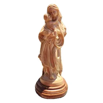 Mary with Child statue on base, polished