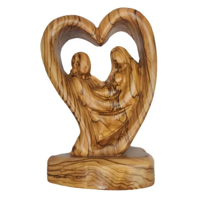 Holy Family in a heart, on base