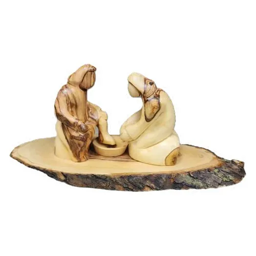 Jesus washing the disciples' feet, on wood slice