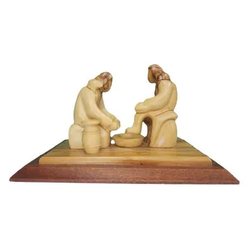 Jesus washing the disciples' feet, on base