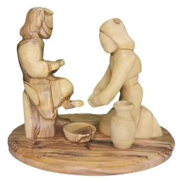 Jesus washing the disciples' feet, round base