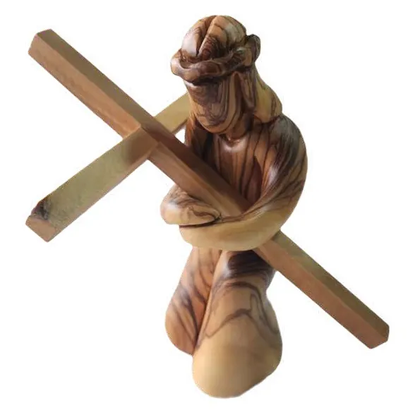 Jesus carrying the cross, kneeling