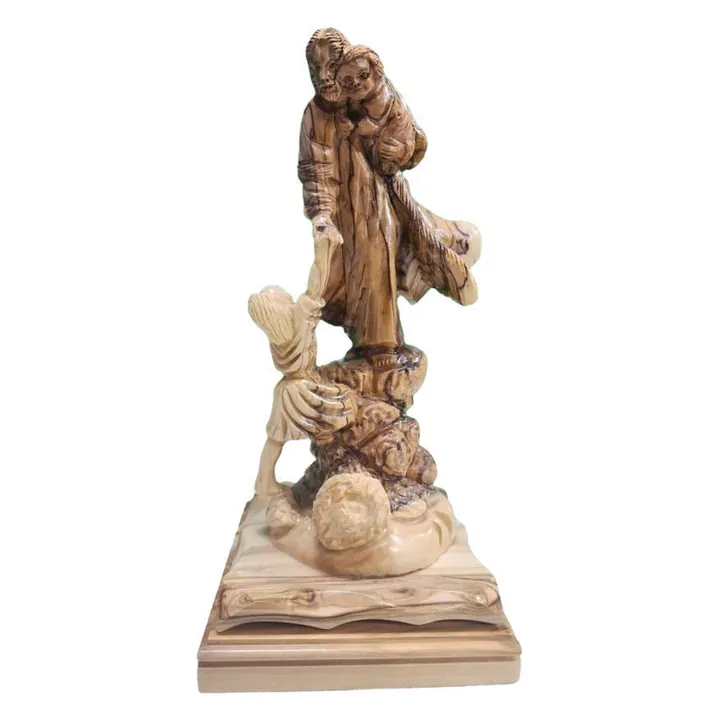 Figure on base, detailed carving