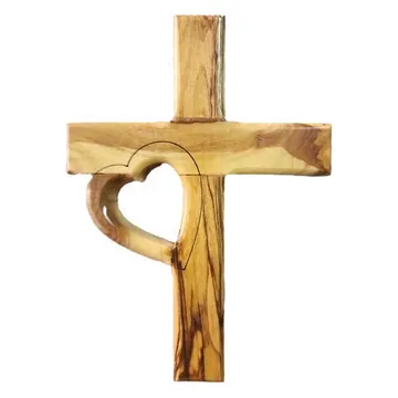 Cross with heart cut-out