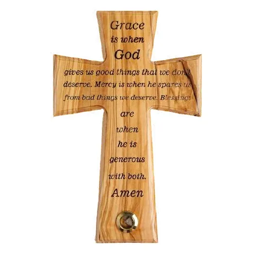 Cross with prayer engraving