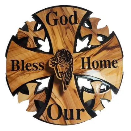 God Bless Our Home round plaque