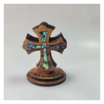 Mini standing cross with inlay