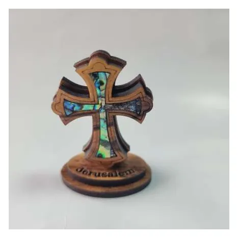 Mini standing cross with inlay