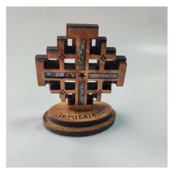 Mini standing Jerusalem cross with inlay