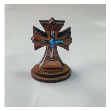 Mini standing cross with inlay