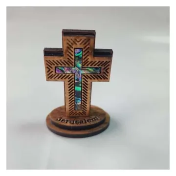 Mini standing cross with inlay