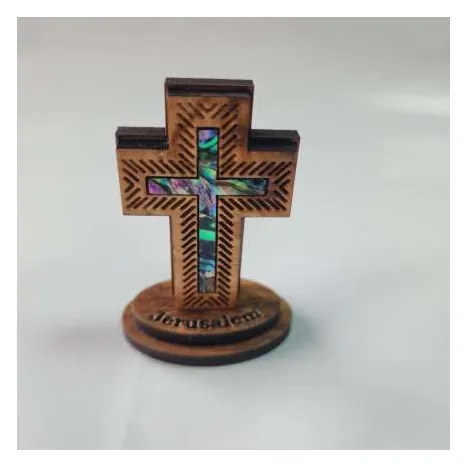 Mini standing cross with inlay