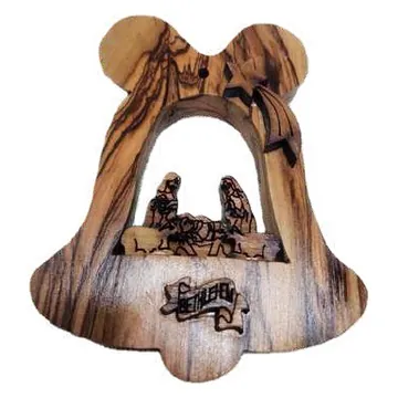 Bell ornament with nativity