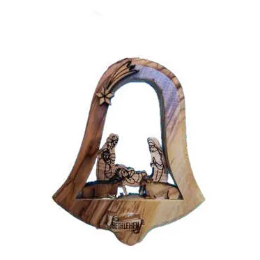 Bell ornament with nativity, small