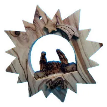 Starburst ornament with nativity