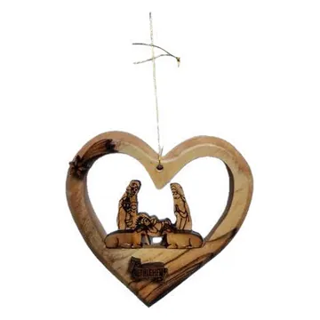 Heart ornament with nativity