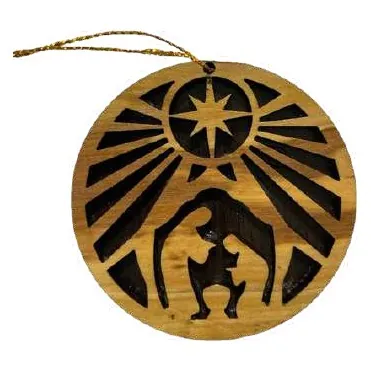 Star of Bethlehem round ornament, flat cut-out