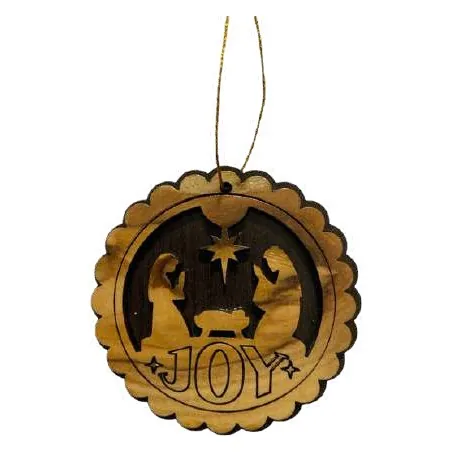 JOY round ornament, flat cut-out