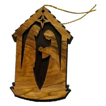 Holy Family stable ornament, flat cut-out