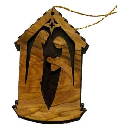 Holy Family stable ornament, flat cut-out