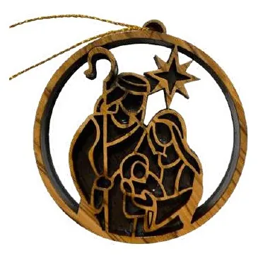 Holy Family round ornament, flat cut-out