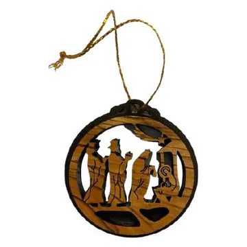 Round nativity ornament, flat cut-out