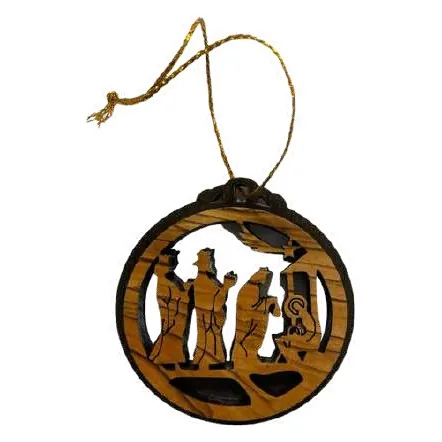 Round nativity ornament, flat cut-out
