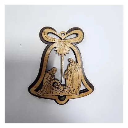 Bell ornament with nativity