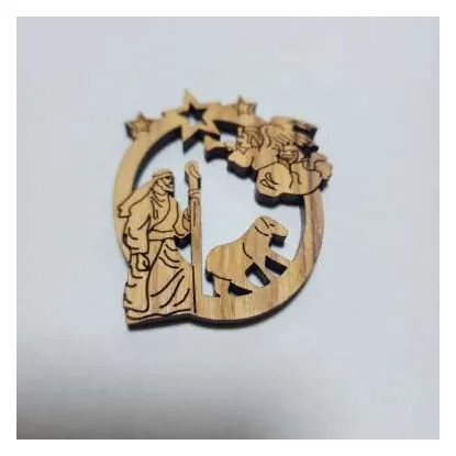 Round Holy Family mini ornament