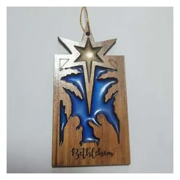 Star of Bethlehem ornament with blue resin