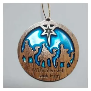Wise Men Still Seek Him round ornament with resin