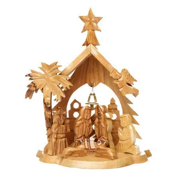 Nativity stable with palm and star