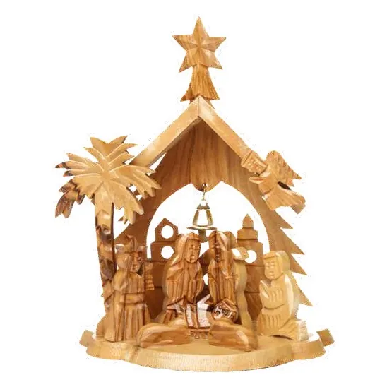 Nativity stable with palm and star