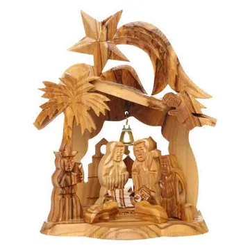 Nativity stable with shooting star