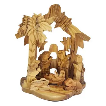 Nativity stable with palms