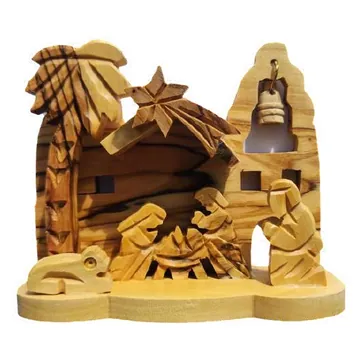 Nativity stable with bell tower, small