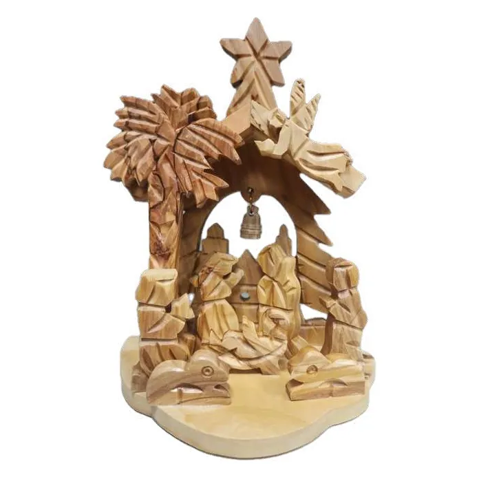 Nativity stable with palm and star