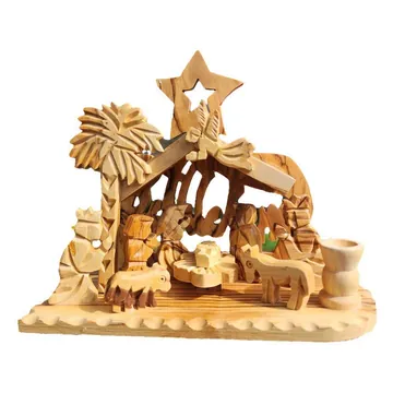 Nativity stable with star, wide