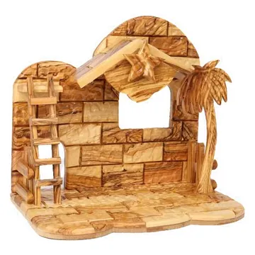 Musical brick-style nativity stable
