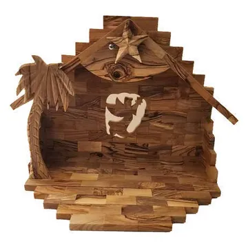 Musical nativity stable, stepped design