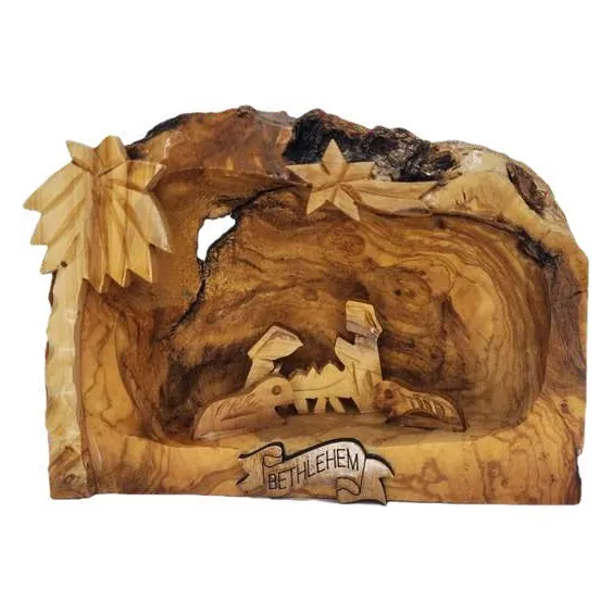 Natural olivewood crib