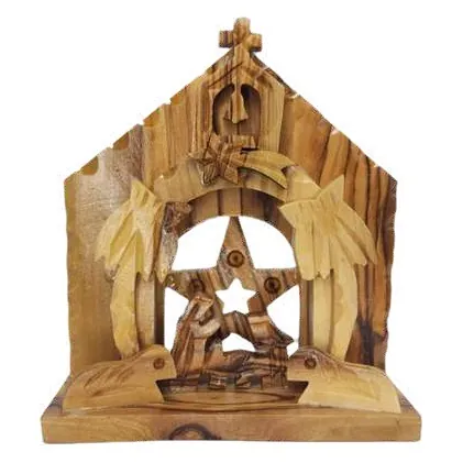 Nativity stable with star window