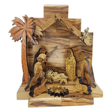 Nativity stable with palm