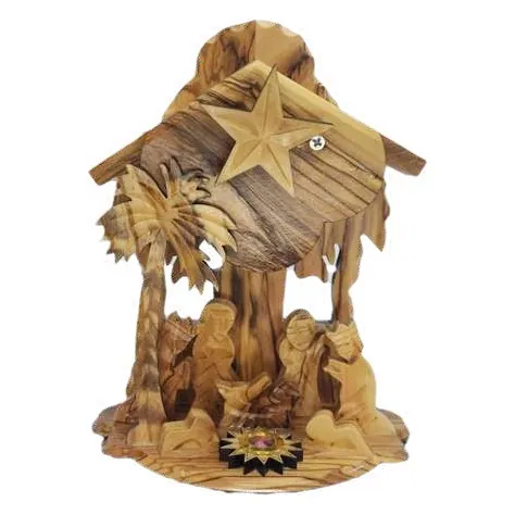 Musical nativity stable with star