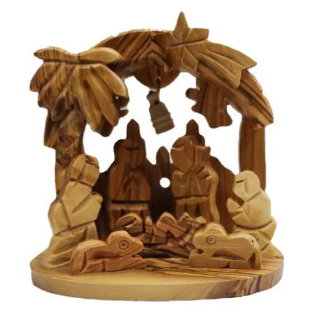Nativity stable with palms