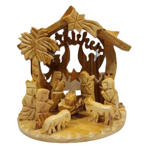 Nativity stable with palms and star