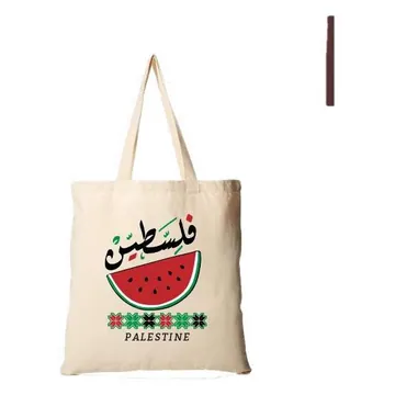 Palestine watermelon tote bag, natural