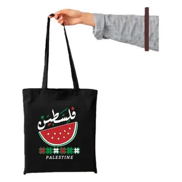 Palestine watermelon tote bag, black