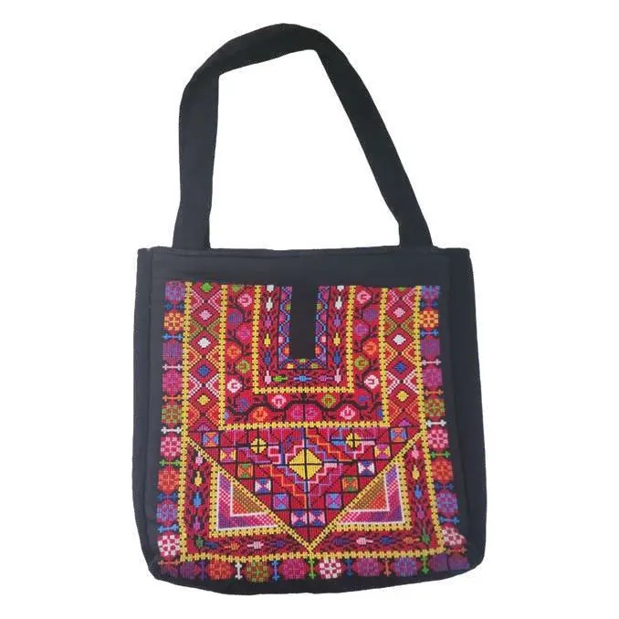 Embroidered tote bag (tatreez), multicolour